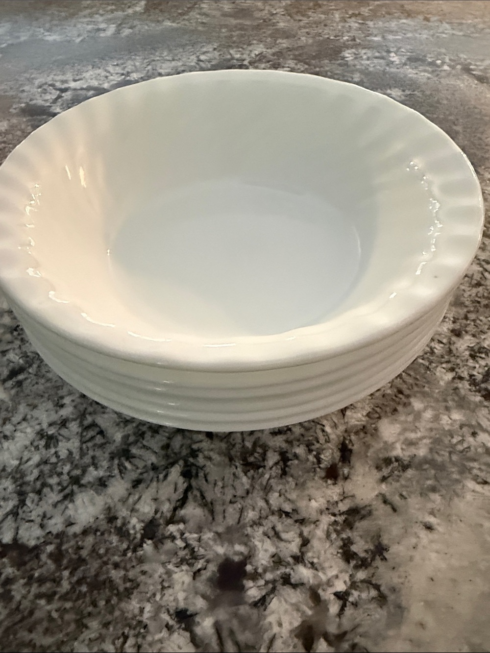 Corelle white swirl shell cereal bowls - 6
